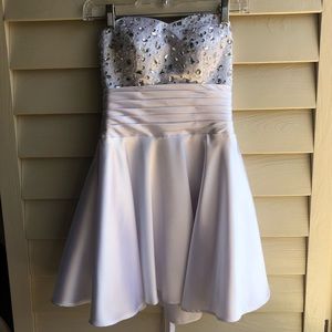 White Silk Homecoming Dress